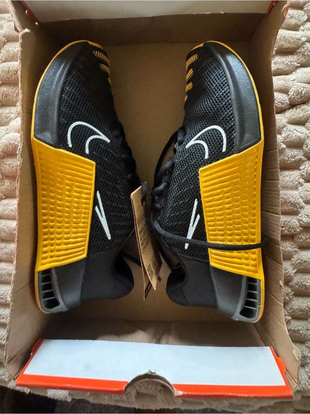 Nike Black and Yellow Shoes. Unisex